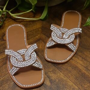 NIB! Peytton Crystal-Embellished Sandals